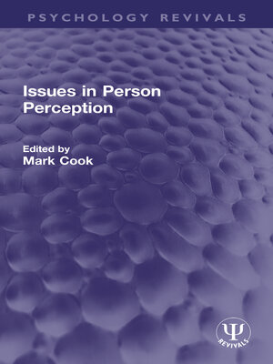 cover image of Issues in Person Perception